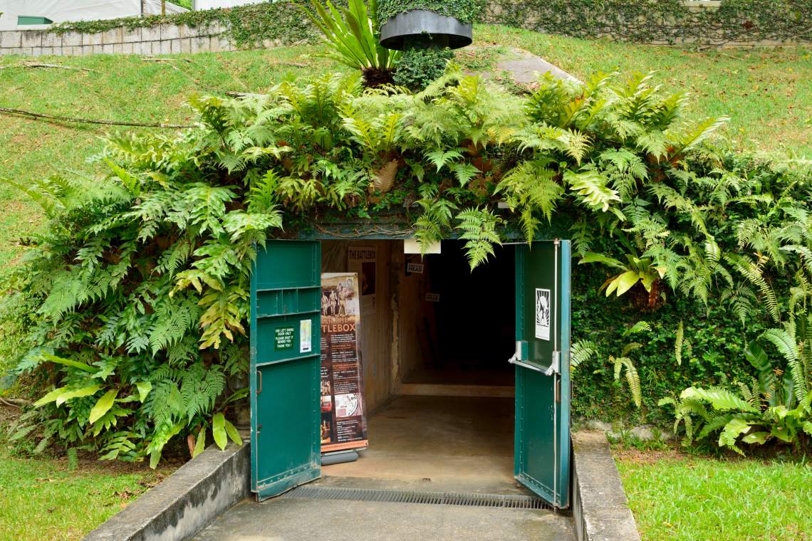 Battle bunker museum entrance Singapore